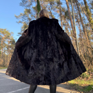 Full-Length Mink Coat, Large Size, Dark Brown Real Mink Fur, Luxury Fur Coat, Thick and Soft Mink Fur, Elegant Womens Outerwear, Genuine Fur