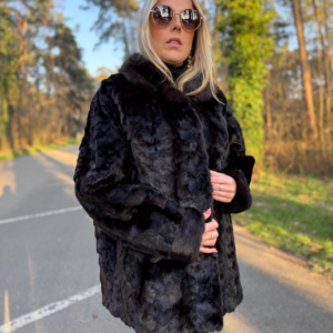 Designer Lining Mink Fur Jacket, M/L Size, Made of Mink Fur Pieces, Deep Dark Brown Color, Soft and Luxurious, Unique Style, Rare Find Coat