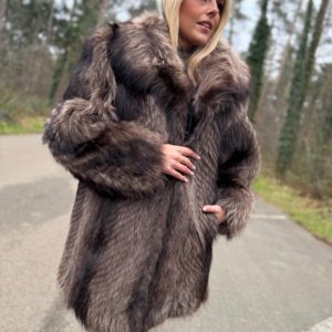 Raccoon Fur Coat, Large Size, Luxurious and Classic Style, Warm & Soft Fur Coat, Perfect for Winter Season, Real Raccoon Fur, Vintage Coat