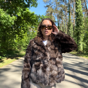 Genuine Sable Fur Jacket with Hoodie, M/L Size, Soft Eye-Catching, Rich Expensive Fur Jacket, Sable Fur for Women, Premium Fur, Luxurious