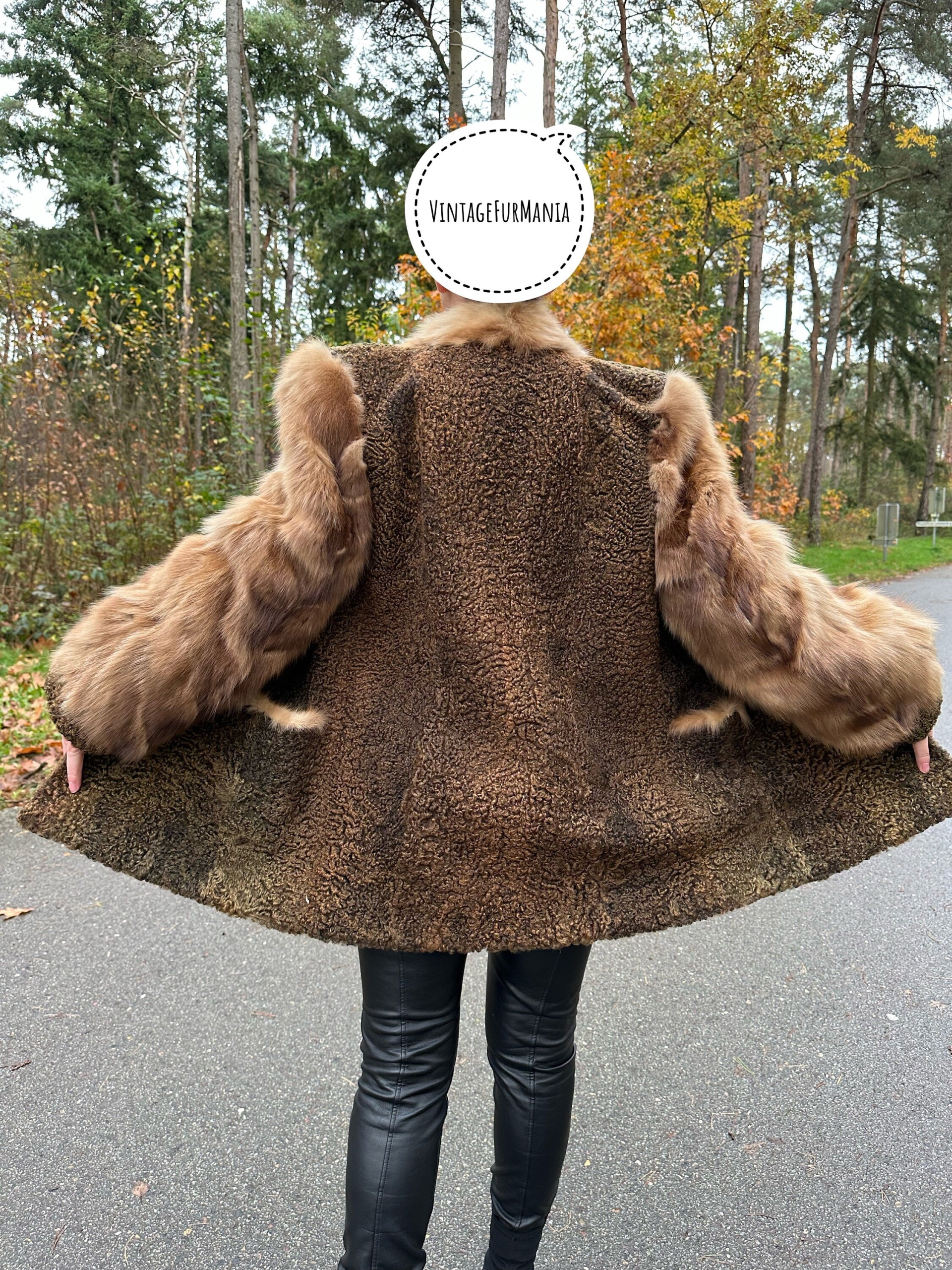 Astrakhan Fur Jacket combined with Real sable fur, Sable jacket, fur jacket, real fur coat, vintage fur coat, fur coats women