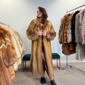 Real Red Fox Fur Coat, Xl SIZE