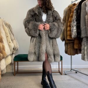 Crystal Fox Fur Coat - Size 3XL
