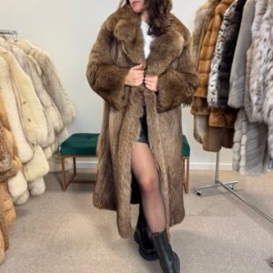 Brown Fox Fur Coat - Small Medium Size