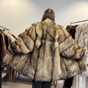 Coyote Fur Coat – Women’s Real Vintage Fur M Size