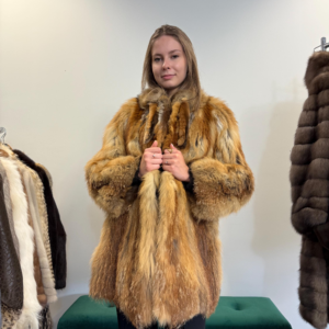 Red Fox Fur Jacket, Medium Size.