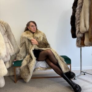 Vintage Coyote Fur Coat, Small Size